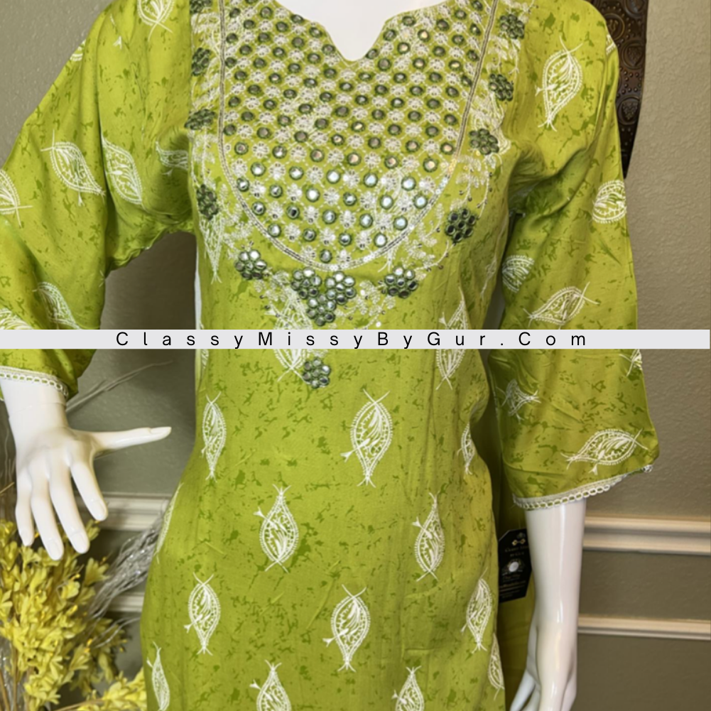 Straight Cut Suit With Bandhani Design All Over Straight Pants and Chiffon Dupatta