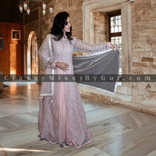 Load image into Gallery viewer, Baby Pink Embroidered Jacket Anarkali Set
