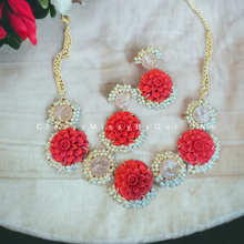 Load image into Gallery viewer, Flower design necklace set