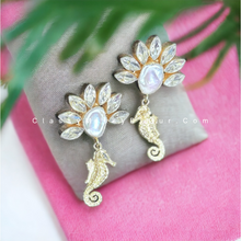 Load image into Gallery viewer, Long Stone Studded Earrings