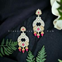 Load image into Gallery viewer, Kundan Long Earring With Gold Plating