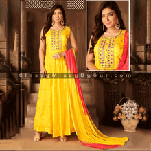 Load image into Gallery viewer, Bollywood inspired anarkali suit with pant and dupatta for women designer salwaar kammez readymade 3 piece anarkali kurti set