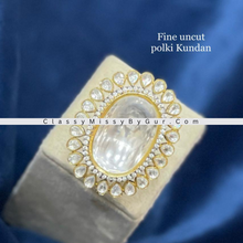 Load image into Gallery viewer, Polki kundan  adjustable ring