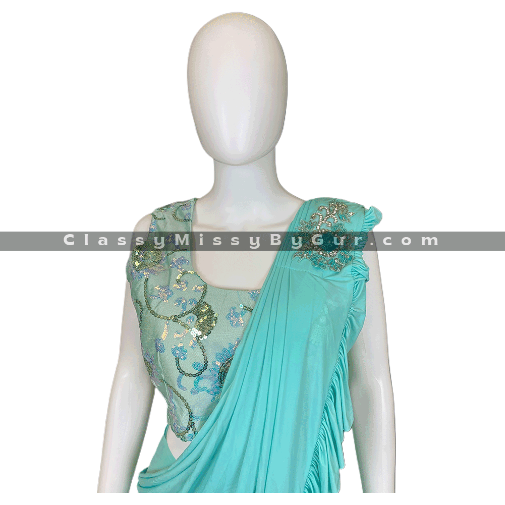 Gorgeous Ready to Wear Saree with Stitched Blouse