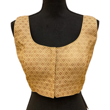Load image into Gallery viewer, Women&#39;s Brocade Gold Princess Cut Padded Readymade Saree Blouse