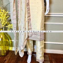 Load image into Gallery viewer, Yellow Art Silk Embroidered Straight Kurta Pant Suit Set