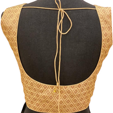 Load image into Gallery viewer, Women&#39;s Brocade Gold Princess Cut Padded Readymade Saree Blouse