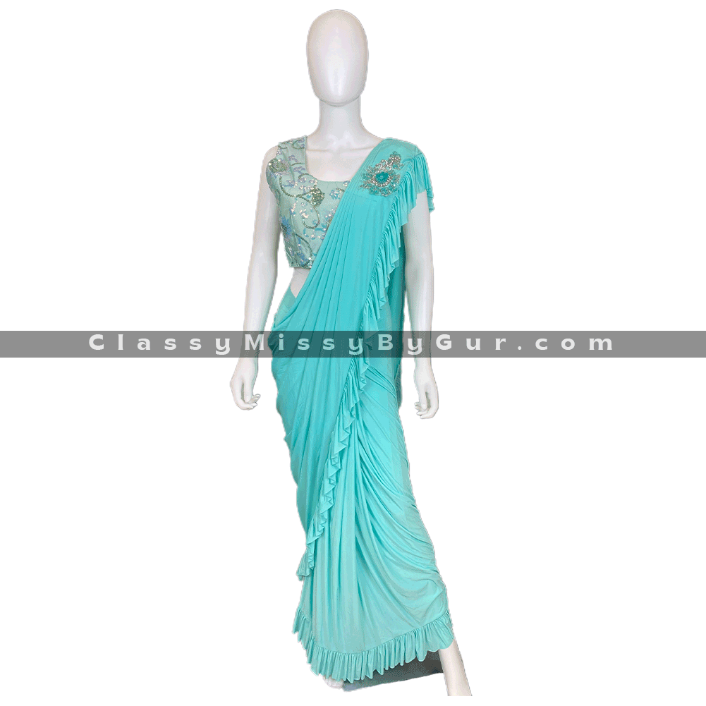 Ready to Wear Wrap in A Minute Full Stitch Pleated Saree - Etsy | Saree  trends, Pleated saree, Drape saree