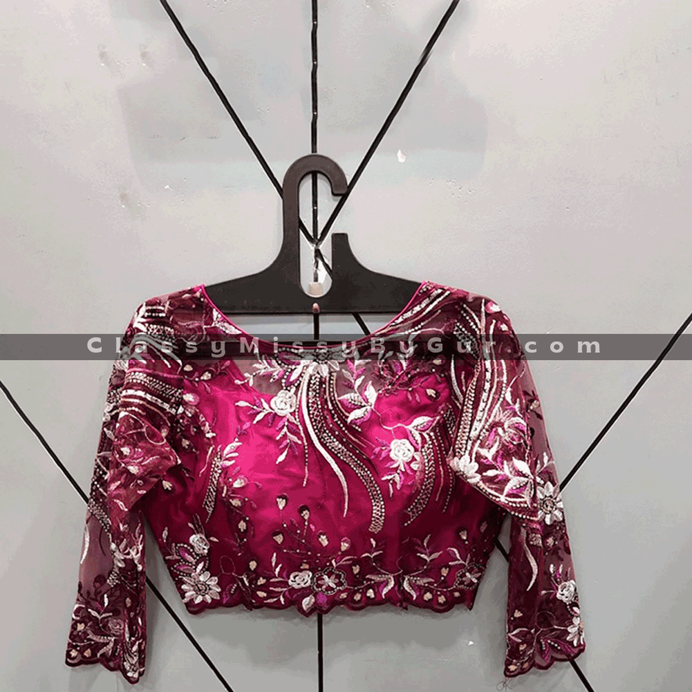 Readymade glittery sequins blouse, embellished Saree blouse - Saree Top For Women