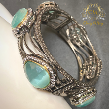 Load image into Gallery viewer, Oxidized Turquoise Gemstone Kada