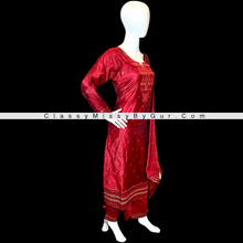 Load image into Gallery viewer, Maroon Embroidered Cotton Silk Pant pant Suit