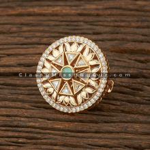 Load image into Gallery viewer, Kundan Classic Ring With Rose Gold Plating