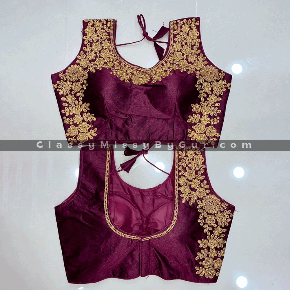 Indian Raw Silk Embellished Blouse Lehenga/saree Blouse