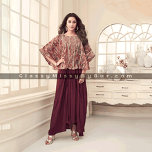 Load image into Gallery viewer, Poncho top with dhoti skirt