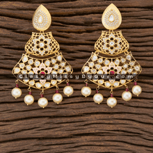 Load image into Gallery viewer, Kundan Classic Earring with Gold Plating/CZ Earrings/South Indian Earrings/Indian Jewelry/ Amrapali earrings