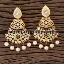 Load image into Gallery viewer, Kundan Classic Earring with Gold Plating/CZ Earrings/South Indian Earrings/Indian Jewelry/ Amrapali earrings