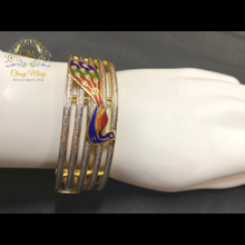 Load image into Gallery viewer, Silver and Golden Peacock Kada