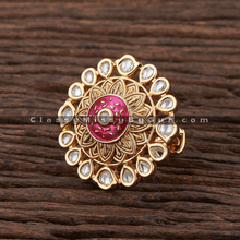 Load image into Gallery viewer, Kundan Classic Ring With Gold Plating