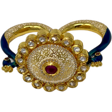 Load image into Gallery viewer, Kundan Peacock Style Adjustable Ring