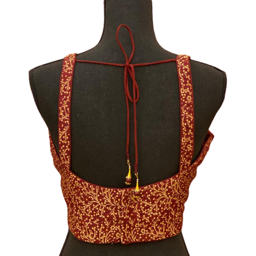 Women's Brocade Designer spaghetti Strap Readymade Saree Blouse