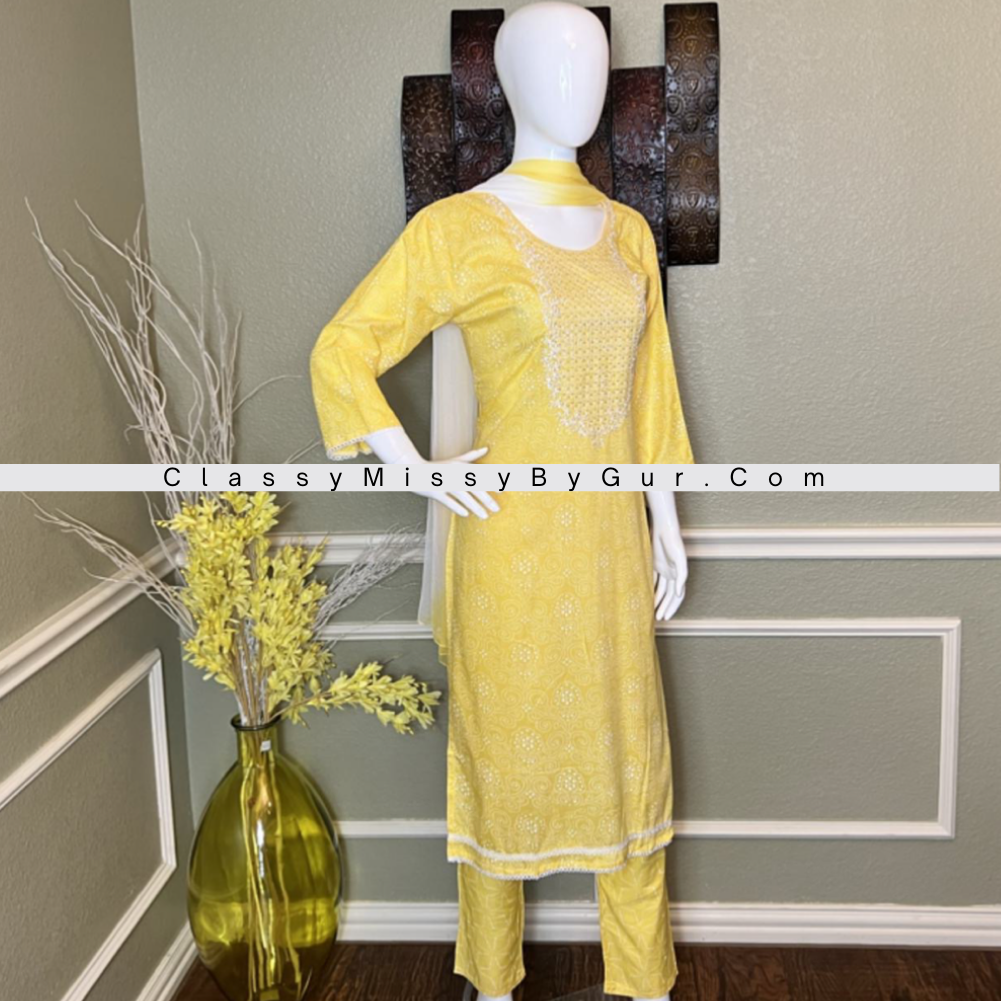 Buy Yellow Suit Sets for Women by ORCHID BLUES Online | Ajio.com