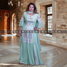 Load image into Gallery viewer, Long Sharara Suit In Georgette