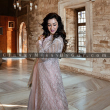 Load image into Gallery viewer, Baby Pink Embroidered Jacket Anarkali Set