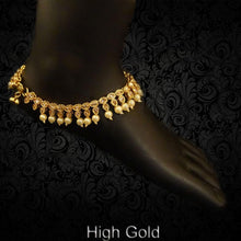 Load image into Gallery viewer, Oval Paan style Polki Anklet set